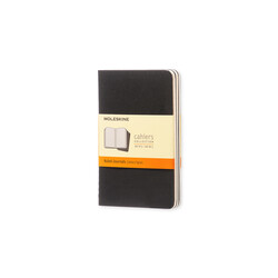 MOLESKINE Set De 3 Cahiers Format De Poche Ligné Noir