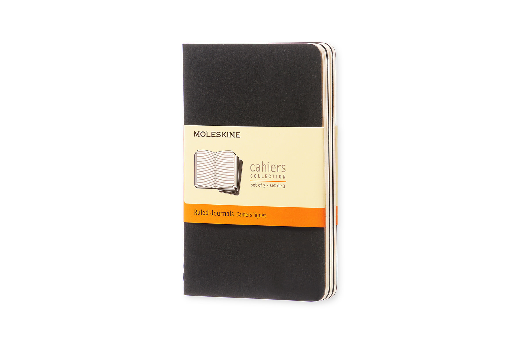 MOLESKINE Set 3 Cahiers Format De Poche Ligné Noir