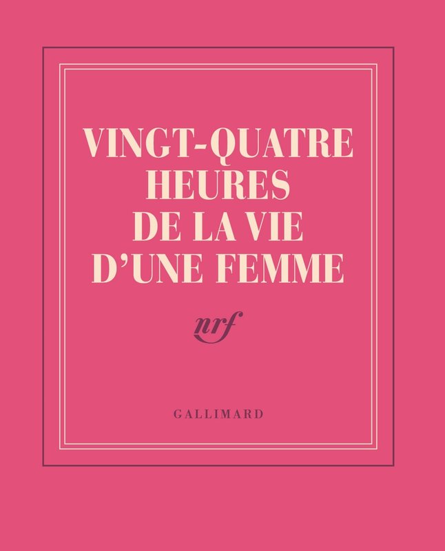 GALLIMARD Carnet Poche Rose Indien Ligne "Vingt-Quatre Heures De La Vie D'Une Femme"