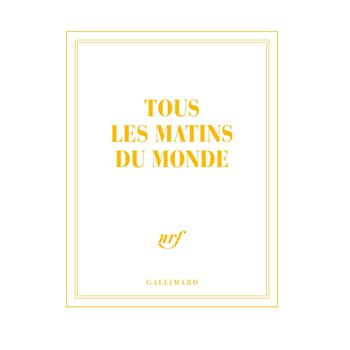 GALLIMARD Carnet Carré Ligné Blanc Neige Filets Or  "Tous Les Matins Du Monde"