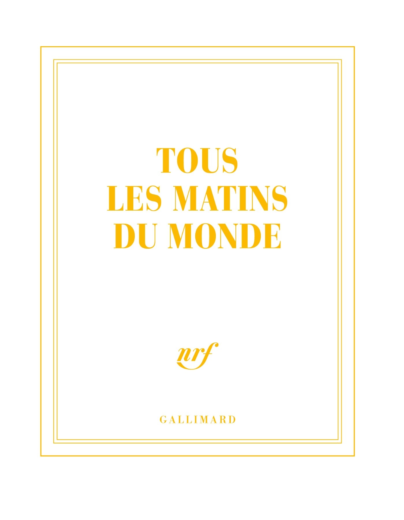 GALLIMARD Carnet carré couleur - Tous les matins du monde