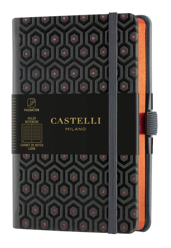 CASTELLI Carnet C&G  poche ligné Honeycomb Copper