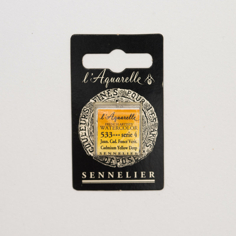 SENNELIER Aquarelle Extra fine Demi Godet Jaune Cadmium Foncé Véritable S4