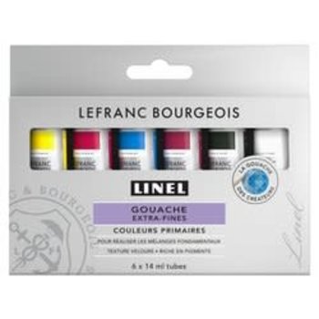 LEFRANC BOURGEOIS Linel gouache extra-fine 6x14ml Set couleurs primaires