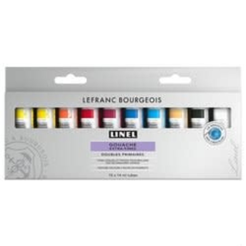 LEFRANC BOURGEOIS Linel gouache extra-fine 10x14ml Set double couleurs primaires