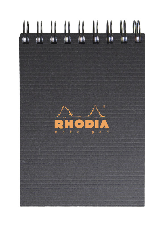 CLAIREFONTAINE Notepad Rhodiactive 90g RI 7,5x10,5cm 160p. Q.5x5 microperf. Black