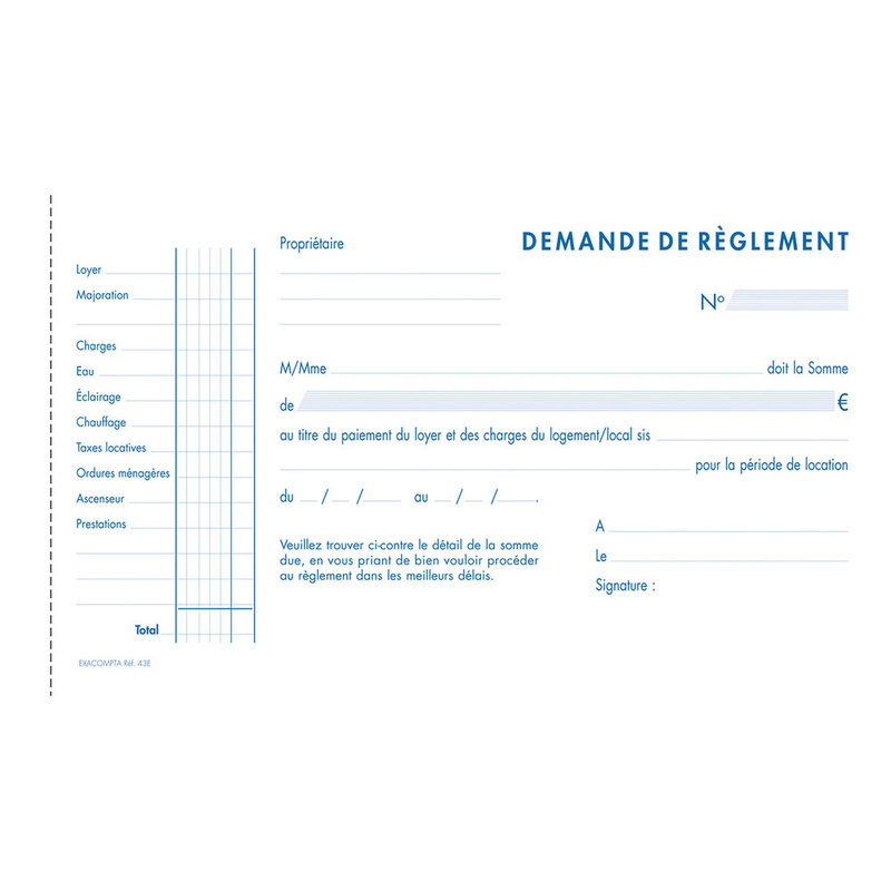 EXACOMPTA Rent receipts 12,5x21cm 50 triplicate self-copying sheets