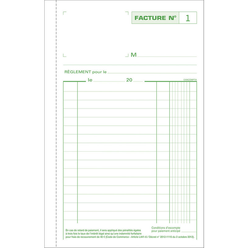 EXACOMPTA Manifold Factures 21/13,5 50D A.