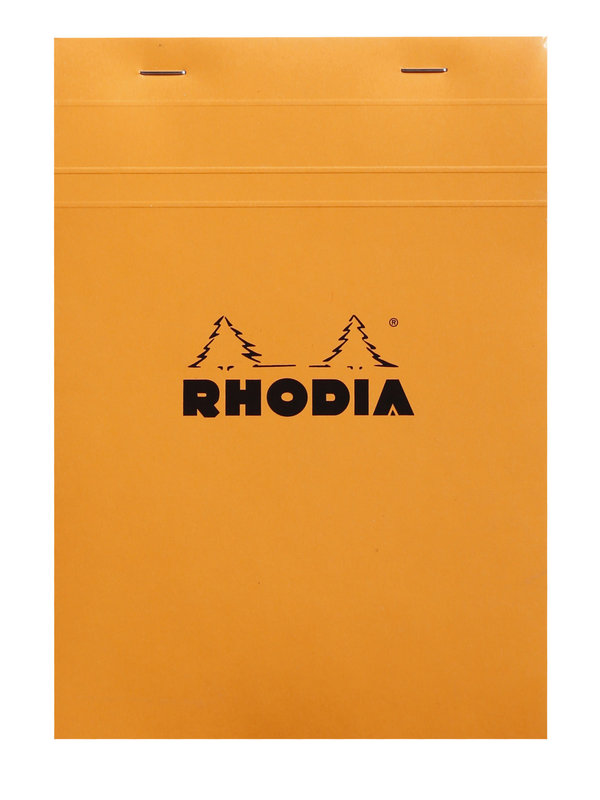 RHODIA Bloc agrafé Rhodia ORANGE N°18 21x29,7 cm 80 feuillets petits carreaux 5x5 80g