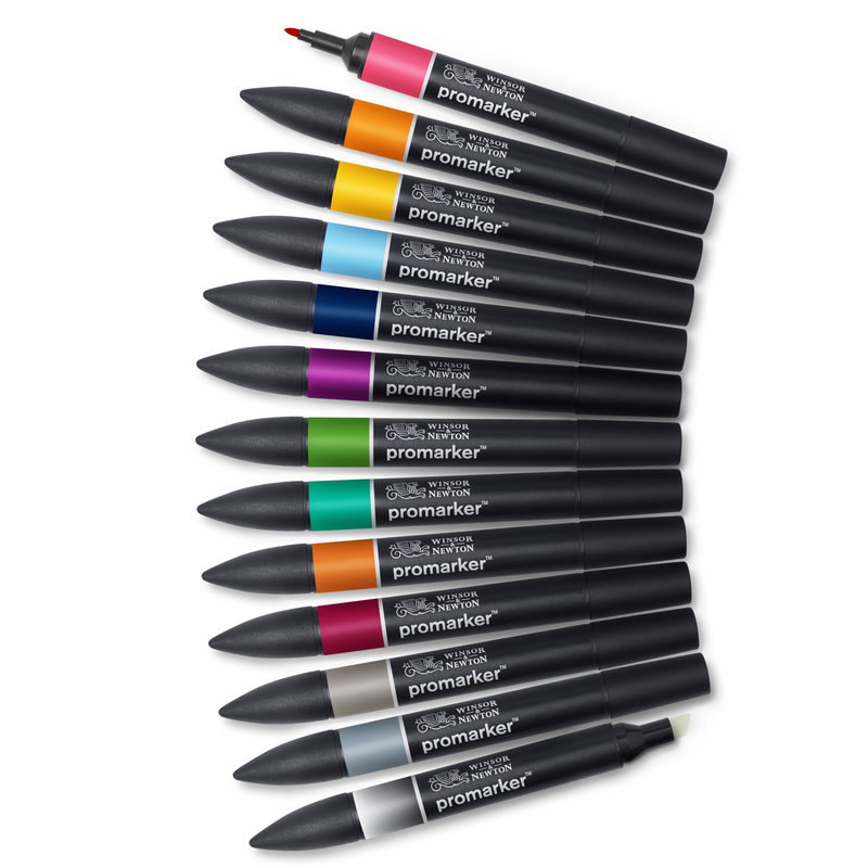 WINSOR & NEWTON Promarker set x12+1 tons tatouage