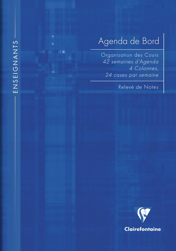 CLAIREFONTAINE Agenda De Bord 4 Colonnes (24 Cases/Semaine) Rembordé Rigide 21X29,7Cm 144P