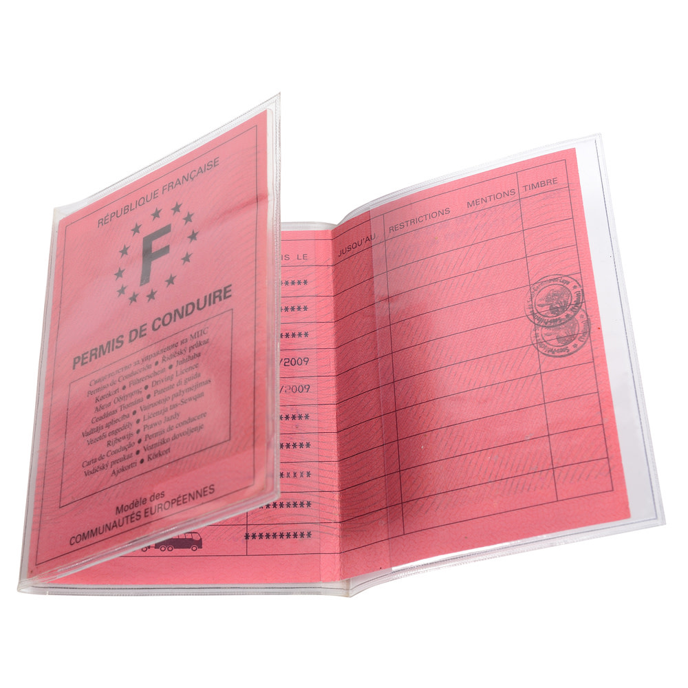 Etui PVC permis de conduire nouveau format (62x92 mm) transparent