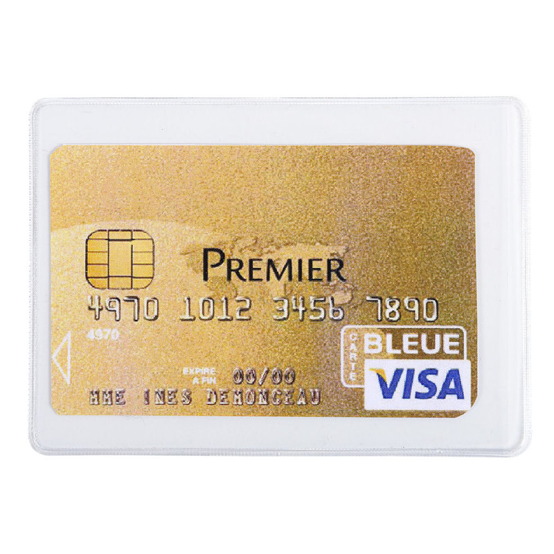 Etui de protection pour carte bancaire PVC lisse 20/100e - Cristal -  Papeterie Michel