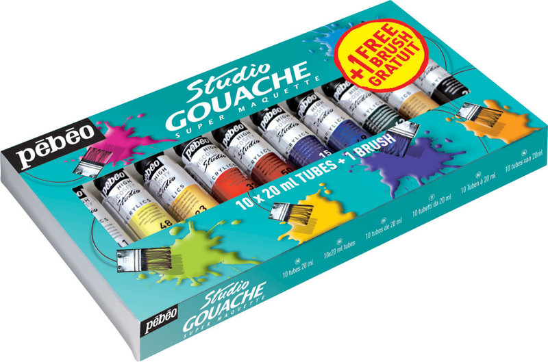 PEBEO Studio gouache 10x20ml + 1 free brush