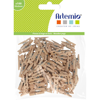 ARTEMIO 100 Pinces À Linge 25X3Mm En Bois 2024