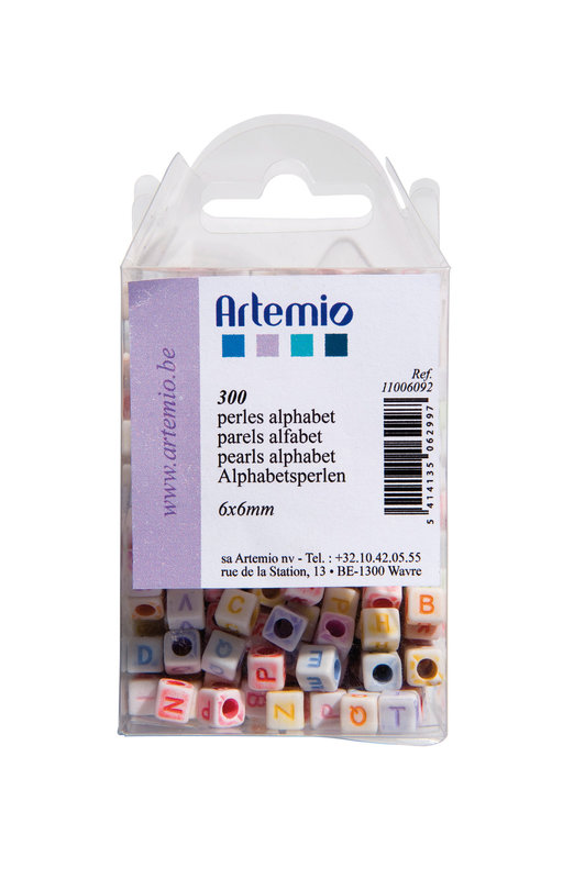 ARTEMIO 300 Perles Alphabet 6X6Mm 2024