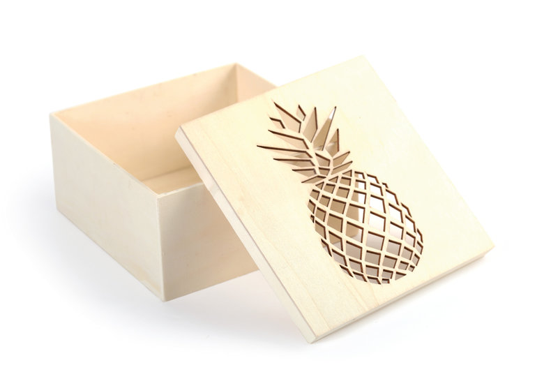 GRAINE CREATIVE Wooden Pineapple Cutting Box 150x150x75