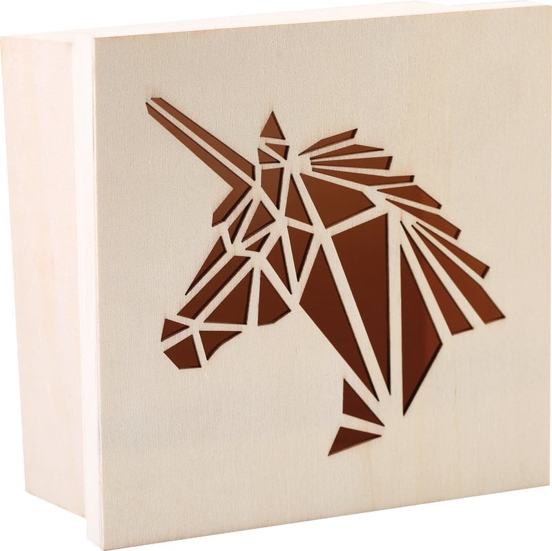 GRAINE CREATIVE Wooden Unicorn Head Cutting Box 150x150x75