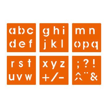 GRAINE CREATIVE Set of 6 Stencils Lowercase Alphabet And Punctuation