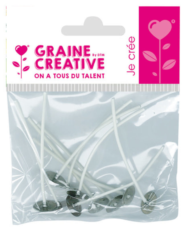 GRAINE CREATIVE Sachet De 10 Meches A Bougie 7Cm Sur Pied