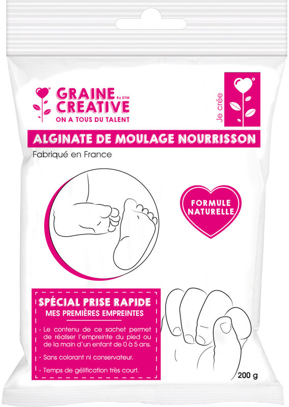GRAINE CREATIVE Alginate De Moulage Nourrisson Sachet De 200G Prise Rapide