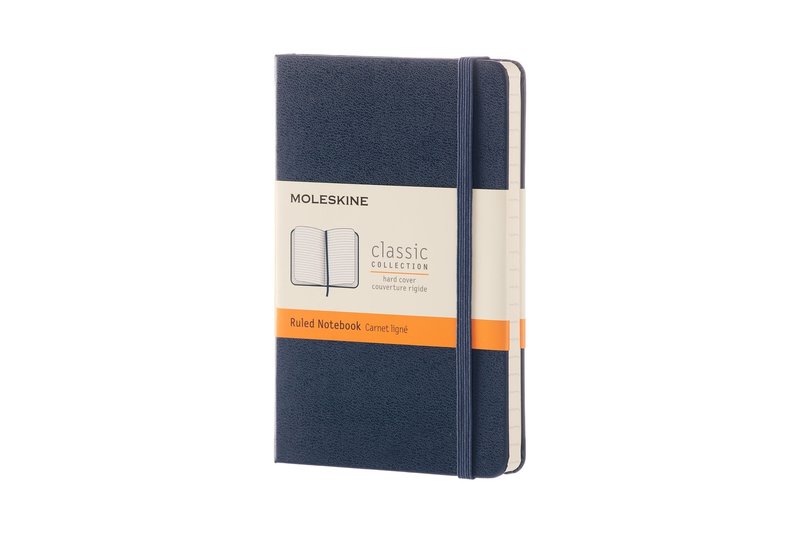 MOLESKINE Classic Sapphire Blue Ruled Pocket Notebook Hard Cover