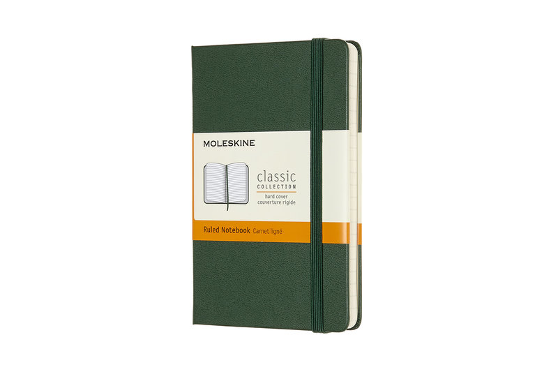 MOLESKINE Classic Pocket Notebook Lined Myrtle Green Hard Cover