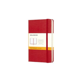 MOLESKINE Classic Notebook, Ruled Pocket Size, Scarlet Red, Hard Cover