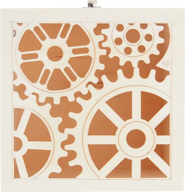 GLOREX Boîte En Bois Avec Motif Roues 14,8X14,8X9Cm,