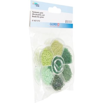 GLOREX Mix of beads 9x10x2cm green
