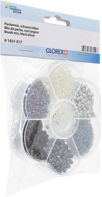 GLOREX Mix of beads 9x10x2cm black/silver