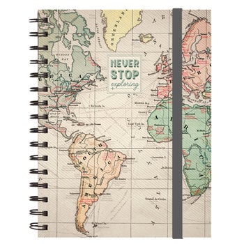 LEGAMI Lined Spiral-Bound Notebook - Spiral Notebook - Large - Travel