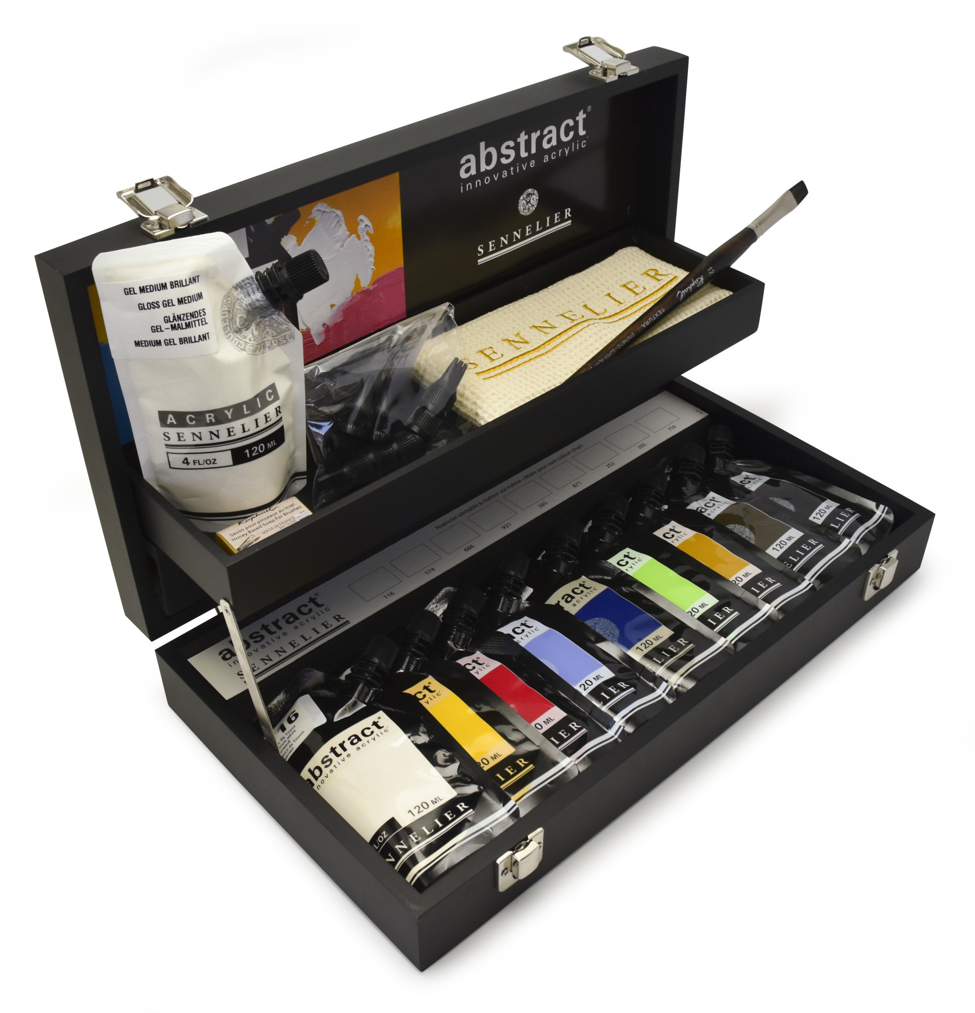 SENNELIER Coffret noir Peinture Acrylique Abstract 9x120ml