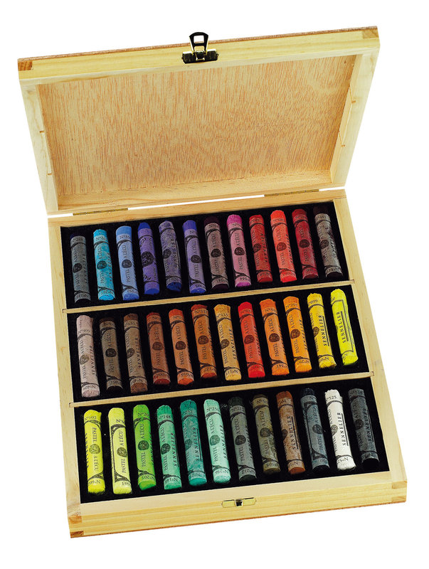 SENNELIER Wooden Box 36 Pastels with a Shield