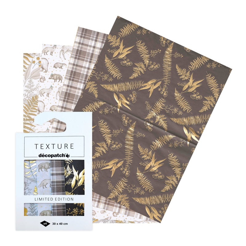 DECOPATCH Assortiment de 4 feuilles foils Collection Wild 2024