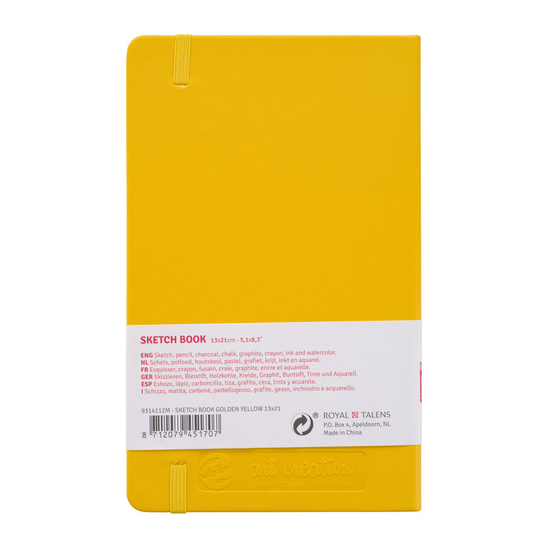 TALENSARTCREATION Cahier de Croquis Jaune Doré 13 x 21 cm 140 g 80 Feuilles