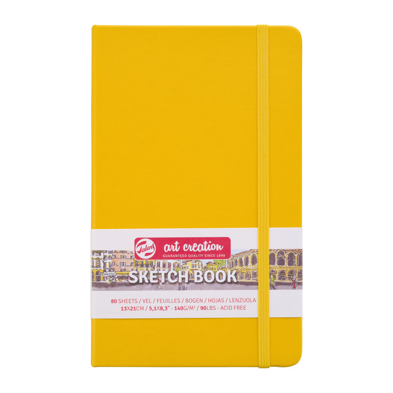 TALENSARTCREATION Cahier de Croquis Jaune Doré 13 x 21 cm 140 g 80 Feuilles