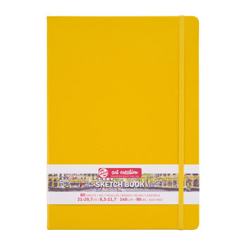 TALENSARTCREATION Cahier de Croquis Jaune Doré 21 x 29.7 cm 140 g 80 Feuilles