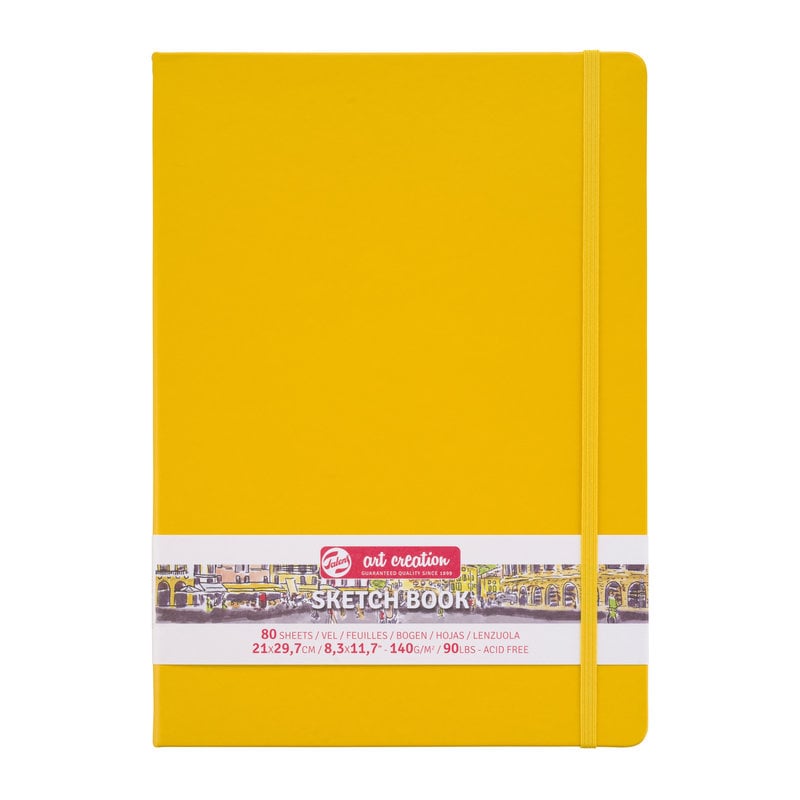 TALENSARTCREATION Cahier de Croquis Jaune Doré 21 x 29.7 cm 140 g 80 Feuilles