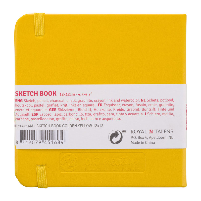 TALENSARTCREATION Cahier de Croquis Jaune Doré 12 x 12 cm 140 g 80 Feuilles