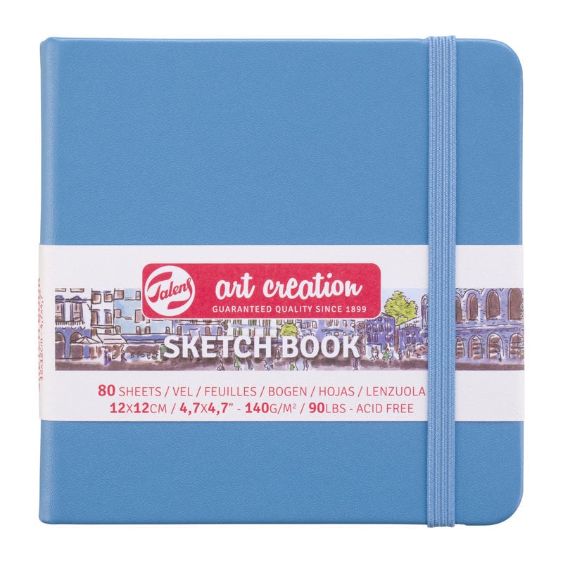 TALENSARTCREATION Cahier de Croquis Bleu Lac 12 x 12 cm 140 g 80 Feuilles