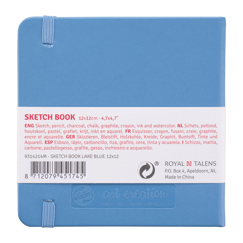 TALENSARTCREATION Cahier de Croquis Bleu Lac 12 x 12 cm 140 g 80 Feuilles