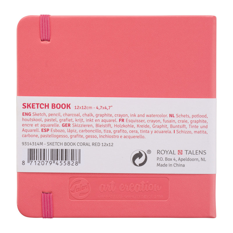 TALENSARTCREATION Cahier de Croquis Rouge Corail 12 x 12 cm 140 g 80 Feuilles