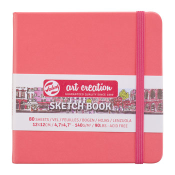 TALENSARTCREATION Cahier de Croquis Rouge Corail 12 x 12 cm 140 g 80 Feuilles