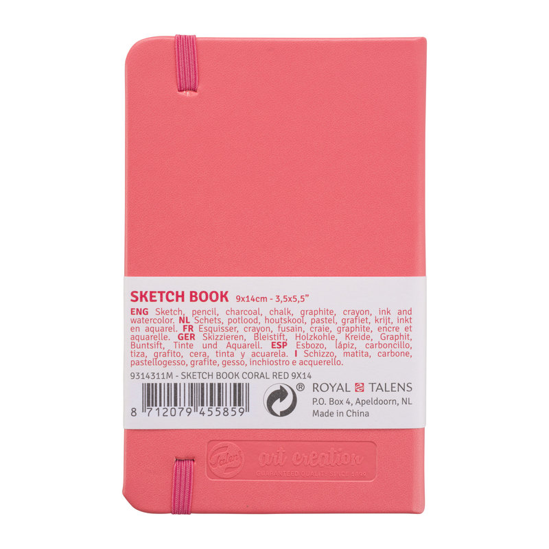 TALENSARTCREATION Cahier de Croquis Rouge Corail 9 x 14 cm 140 g 80 Feuilles