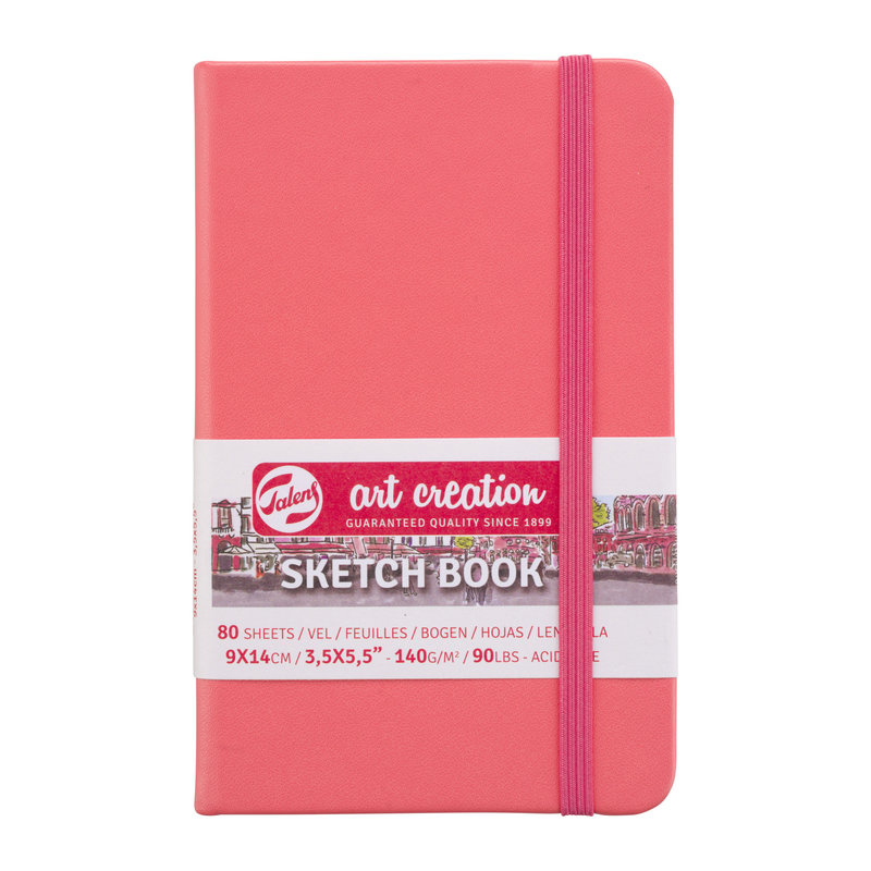 TALENSARTCREATION Cahier de Croquis Rouge Corail 9 x 14 cm 140 g 80 Feuilles