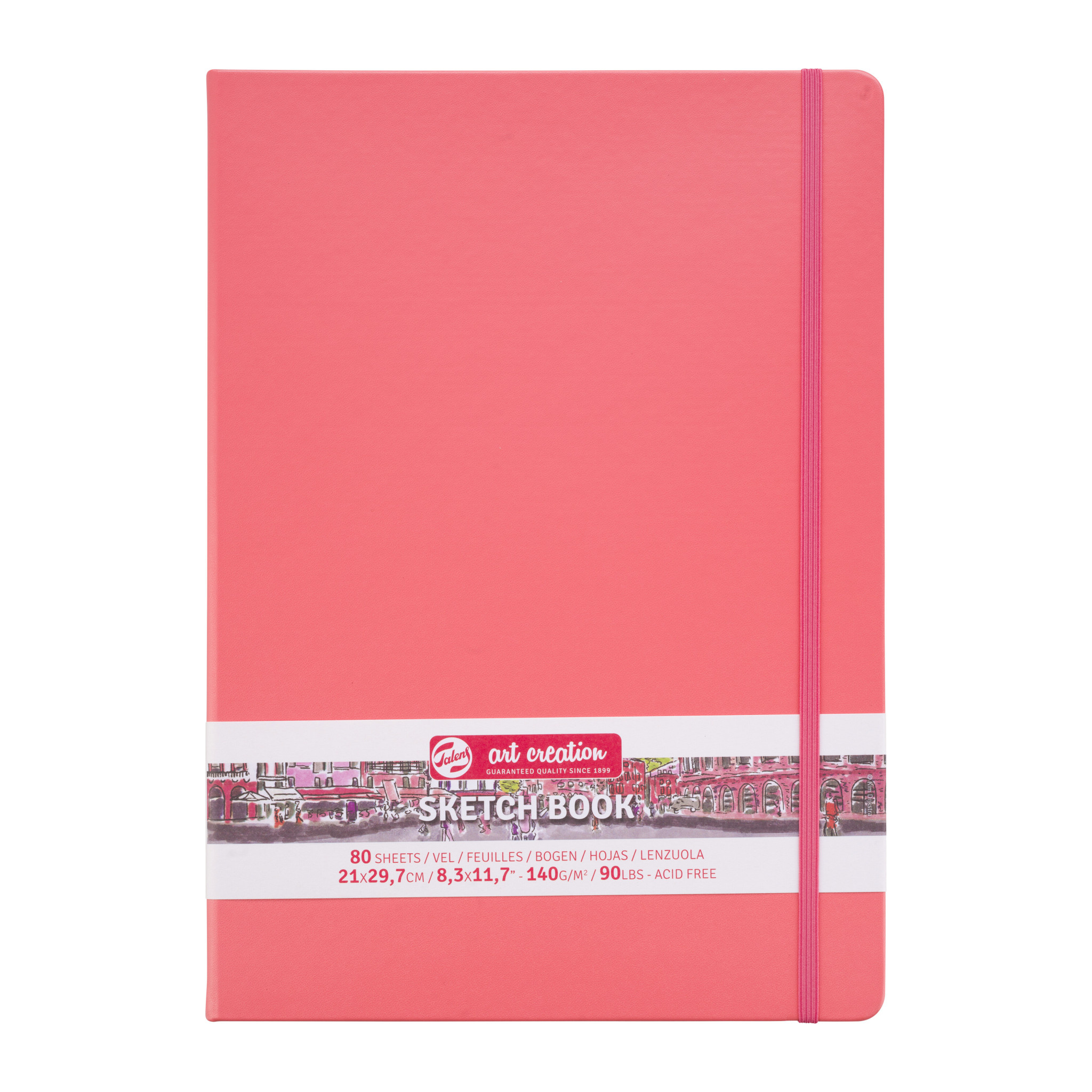 TALENSARTCREATION Cahier de Croquis Rouge Corail 21 x 29.7 cm 140 g 80 Feuilles