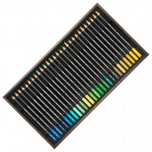 CARAN D'ACHE Museum Aquarelle Coffret Bois de 80 crayons de couleurs + 3 crayons graphite