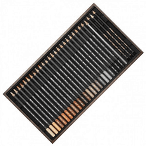 CARAN D'ACHE Museum Aquarelle Coffret Bois de 80 crayons de couleurs + 3 crayons graphite