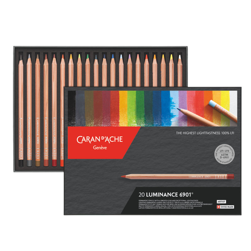 CARAN D'ACHE Luminance 6901® Boîte carton de 20 crayons de couleurs